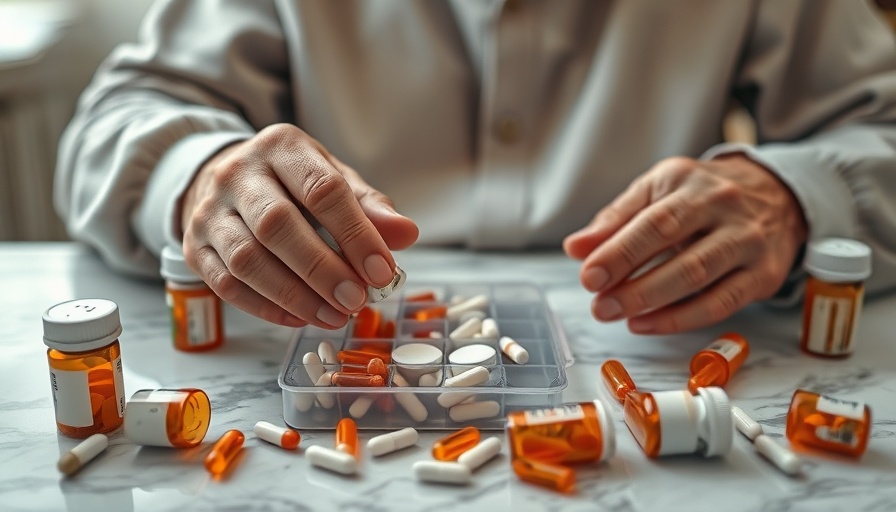 Elderly hands organizing pills to illustrate HIV drugs prevent Alzheimer's disease.
