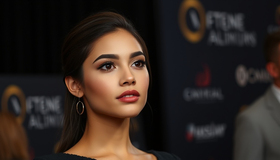 Elegant young woman attending event, celebrity news today.