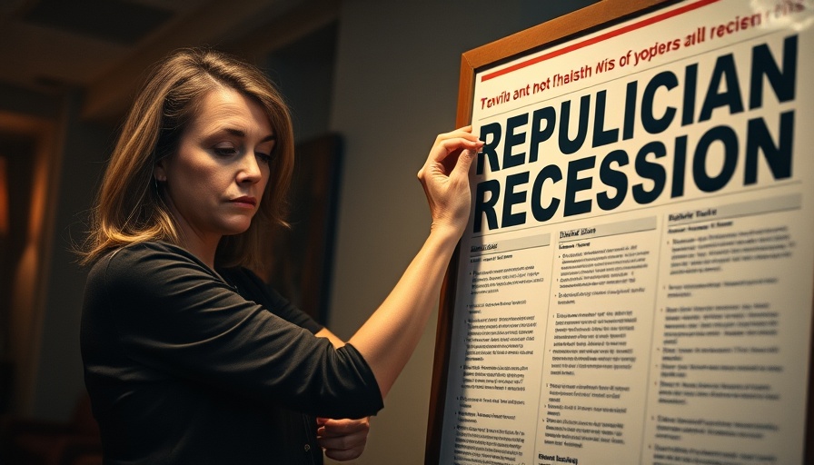 Recession fears highlighted by a Republican Recession poster.