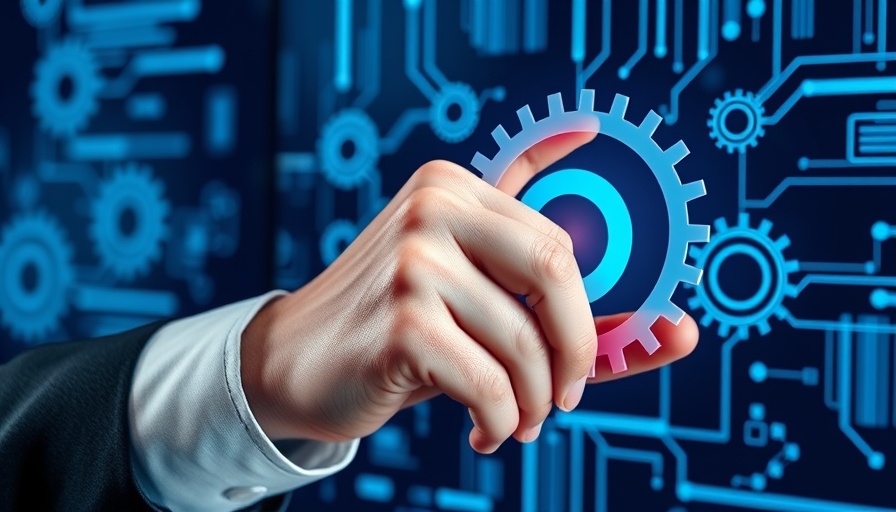 Composable commerce concept with businessman and digital gears.
