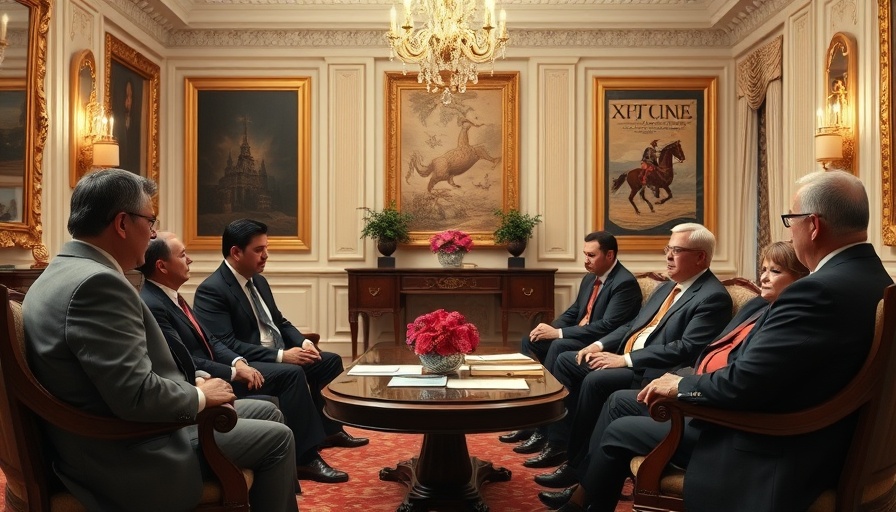 Officials discussing in an elegant office - world news today.