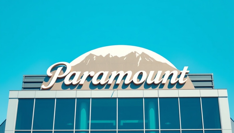 Paramount logo against a clear sky, symbolizing Freedom of the Press.