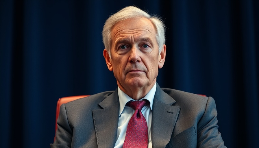 Serious older man in suit at conference