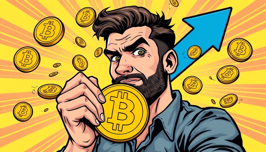 Cartoon of man with Bitcoin in pop art style, Trump Media Bitcoin Treasury.