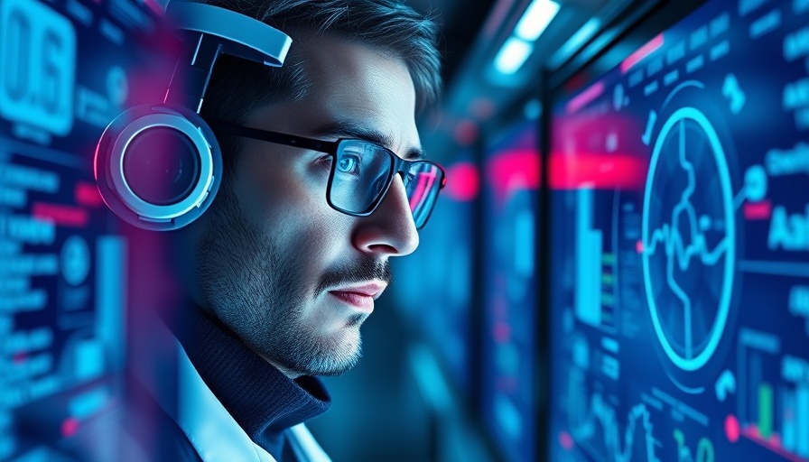 Futuristic specialist analyzing AI health data on digital screen.