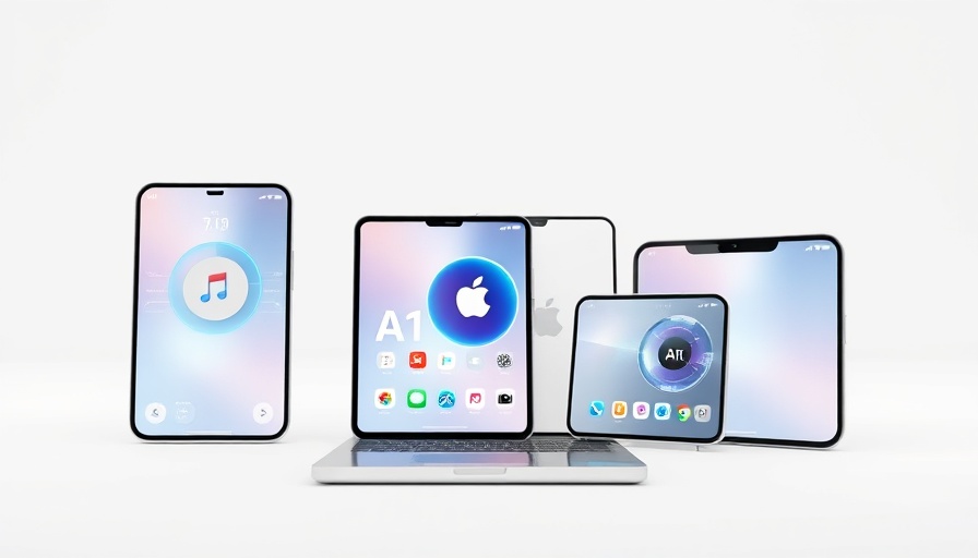 Apple devices displaying AI advancements in 2025.