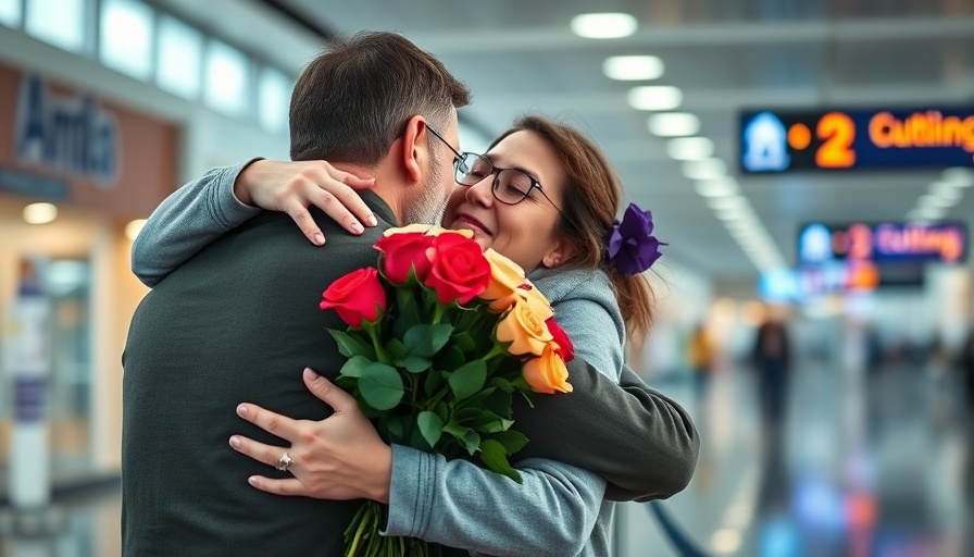 Emotional reunion at the airport related to immigration.