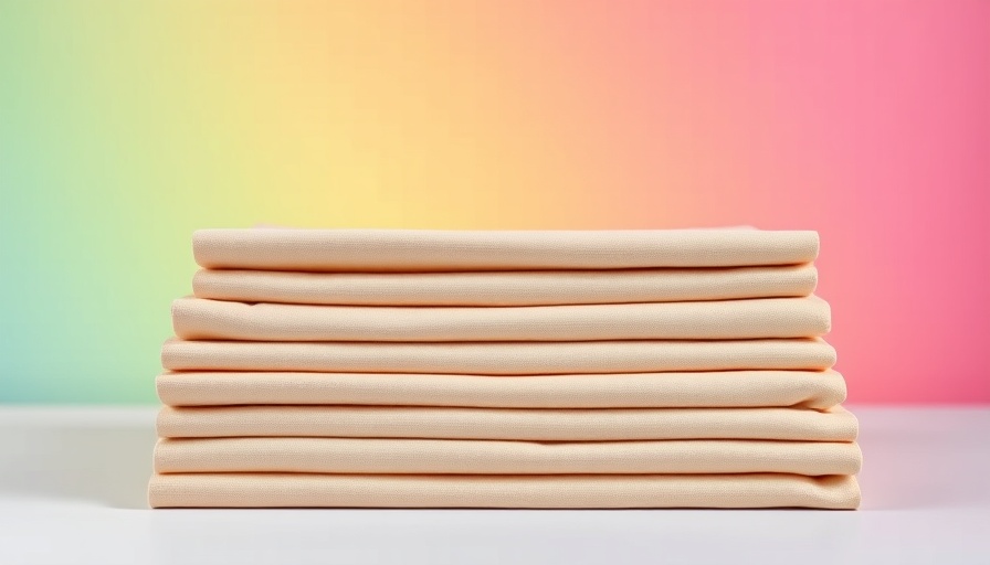 Best organic sheets stacked on rainbow gradient.