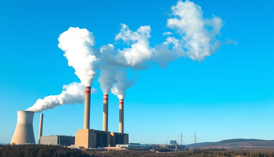Power plant emitting smoke under clear sky, EPA rollbacks emissions controls.