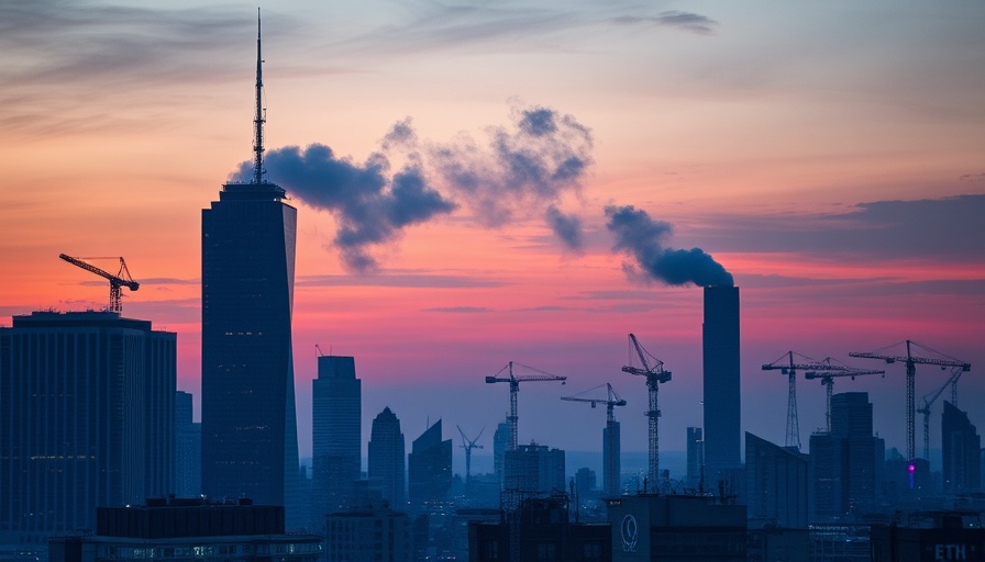 Dramatic cityscape with smoke after Trump's Tehran warning.
