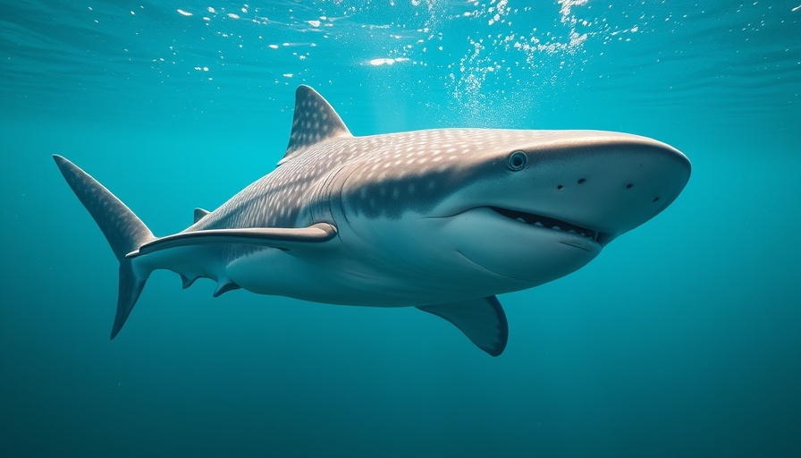 Basking shark represents marine biodiversity in warmer UK waters.