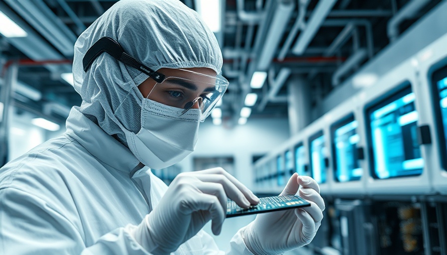 Technician working in a semiconductor cleanroom at Texas Instruments.