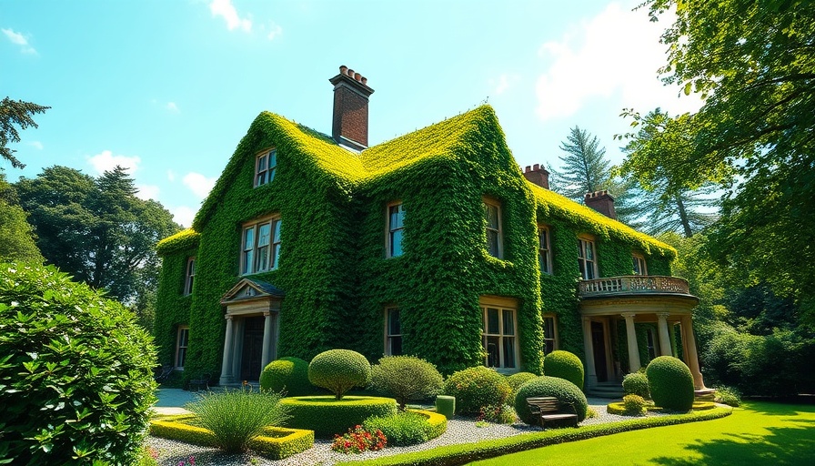 Kykuit Mansion Rockefeller with ivy and classic architecture under a blue sky.