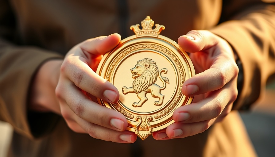 Golden lion award as a CMO status symbol in a professional setting.