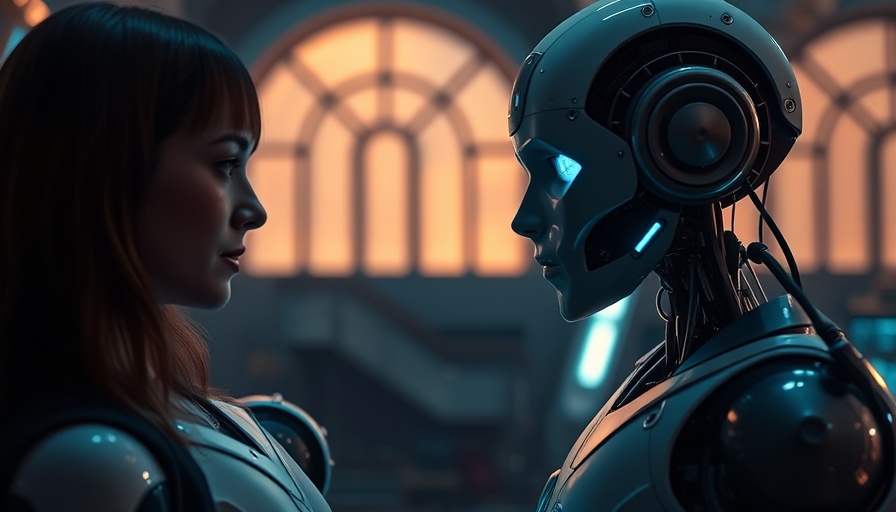 Scene from M3GAN 2.0 with humanoid robot interacting.