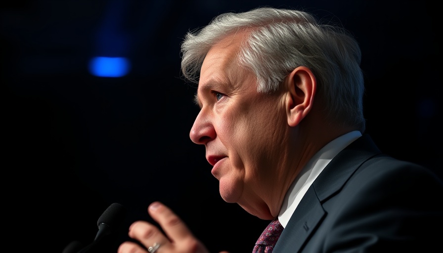 Senior man in suit speaking at Canada US trade talks.