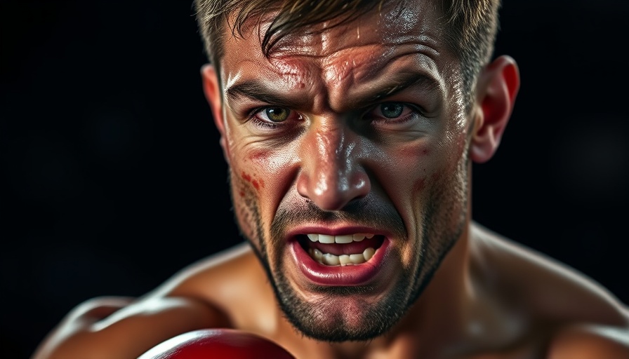 Julio Cesar Chavez Jr arrest related image of intense male boxer.