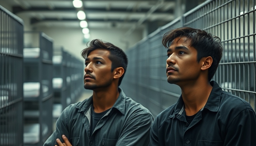 ICE funding immigration policies: Individuals in a detention facility.