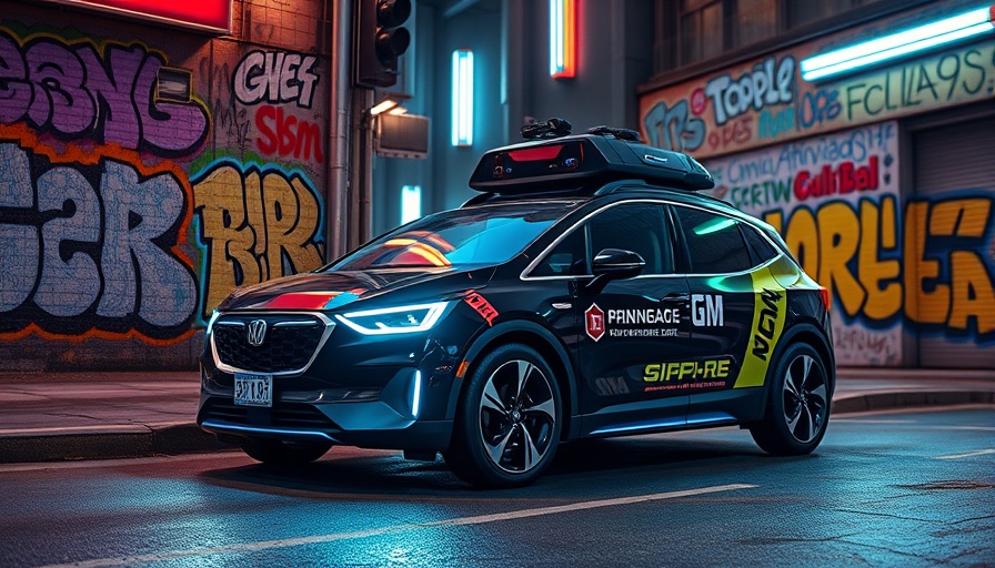GM Cruise car testing driver assistance technology in an urban setting.