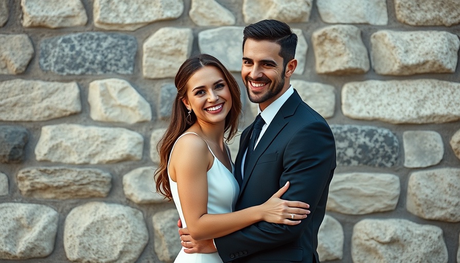 Elegant couple embracing happily in celebrity news today.