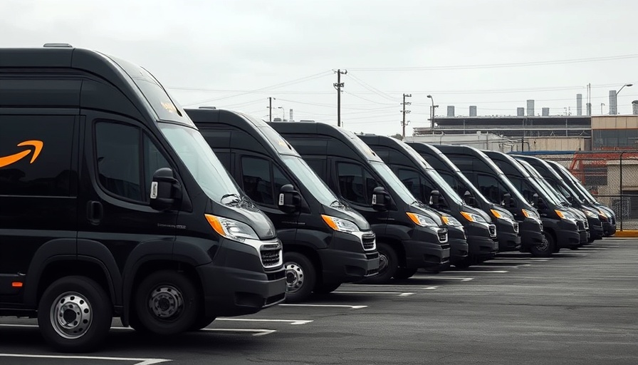 Amazon Flex vans parked in a fenced lot, illustrating schedules.