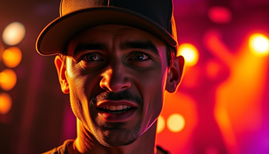 Split image showing an emotional moment and a daring performance under vibrant lights, related to celebrity news today.