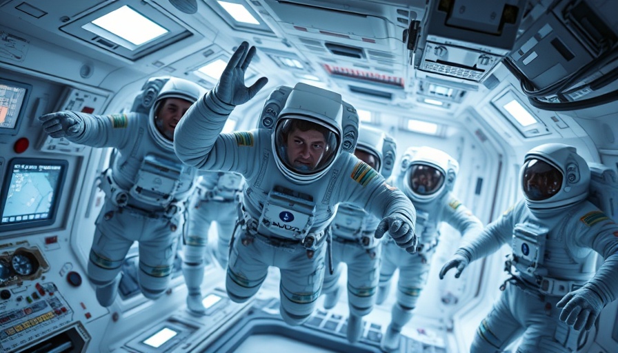 Astronauts in a space station during private spaceflight mission.