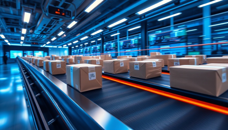 High-speed digital commerce with packages on digital conveyor.