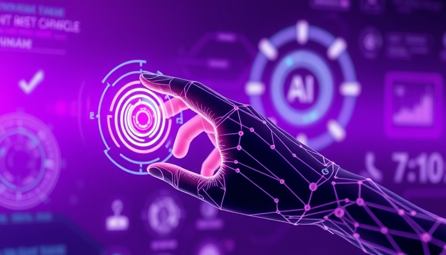 AI Adoption in E-Commerce concept with futuristic holographic display.