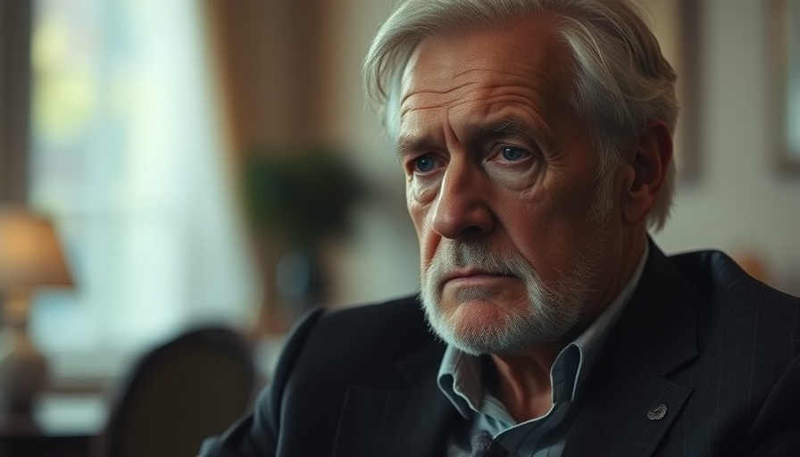 Distinguished older man in a contemplative pose in natural lighting.