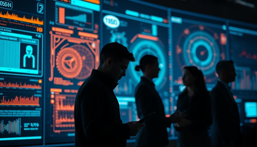 Futuristic professionals analyze AI technology go-to-market timelines.