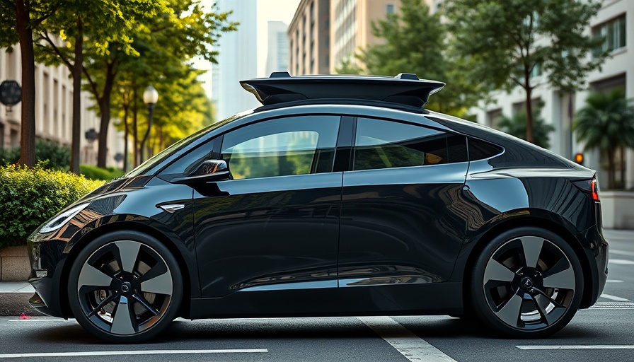 Stylish Tesla Robotaxi in San Francisco, parked in a lush urban environment.