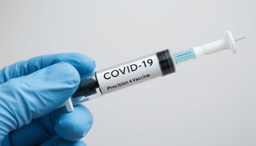 Close-up of COVID-19 vaccine syringe highlighting label details.