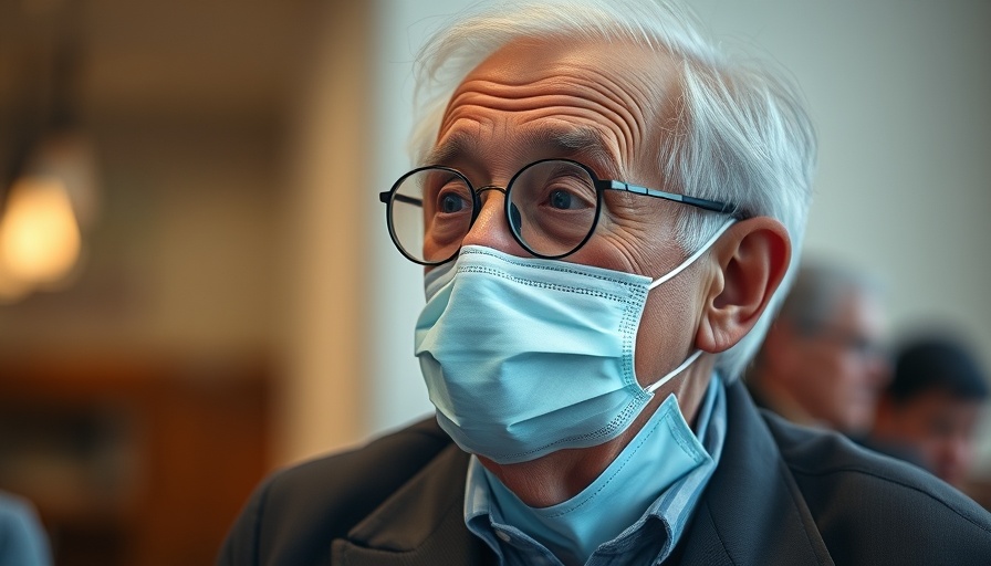 Masked elderly man with glasses in thoughtful pose, Singapore corruption context.