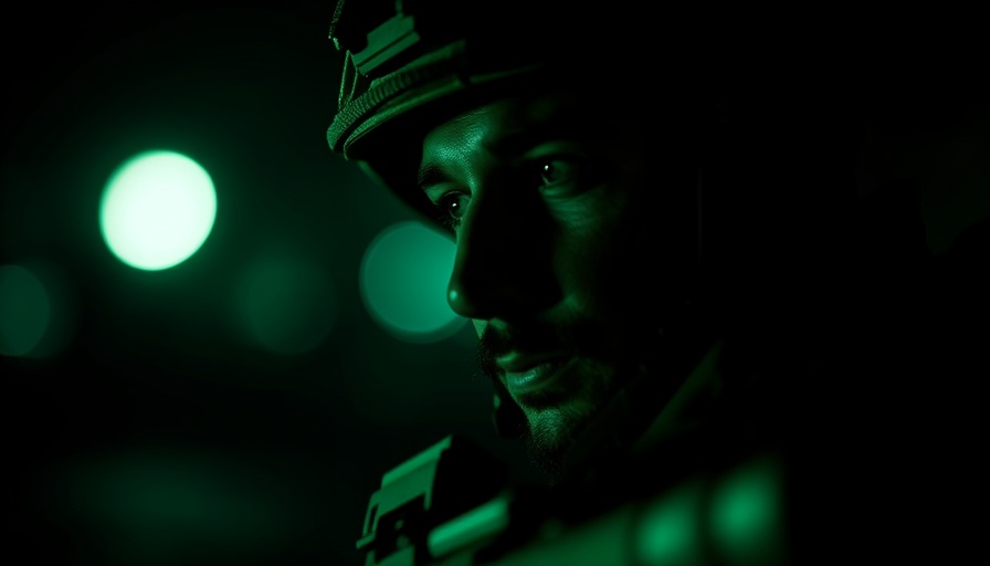 US Military Clandestine War Apparatus concept image, soldier silhouette and portrait.