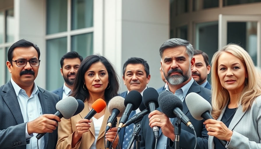 Diverse group of professionals addressing world news today.