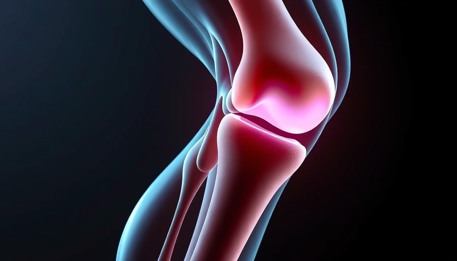 3D illustration of a knee joint for walking adjustment advice.