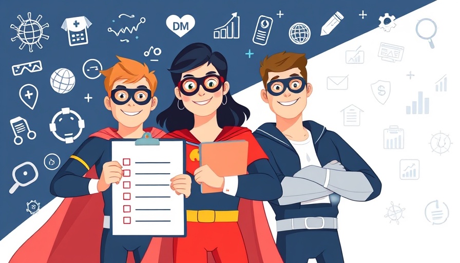 Illustration of superheroes with IPC & WASH HERO CAPE checklist.