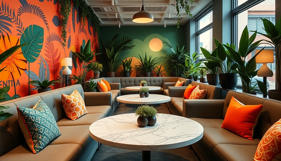 Modern co-living space interior with colorful decor, highlighting housing crisis solutions.