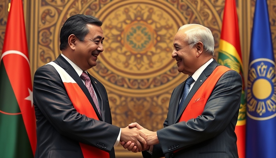 China's Global Influence in a diplomatic handshake scene