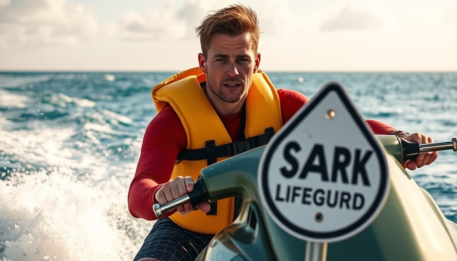 Lifeguard on jet ski near shark warning; shark attacks near Sydney.