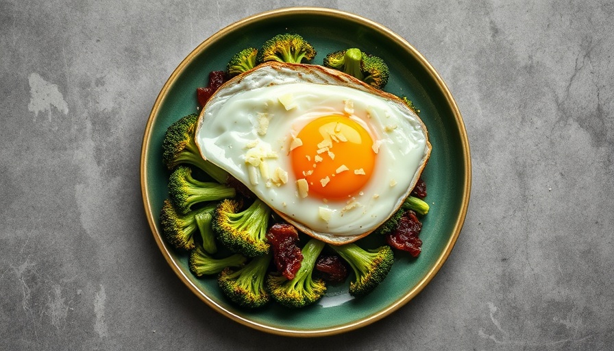 Keto diet meal with broccoli and egg for aging men and women