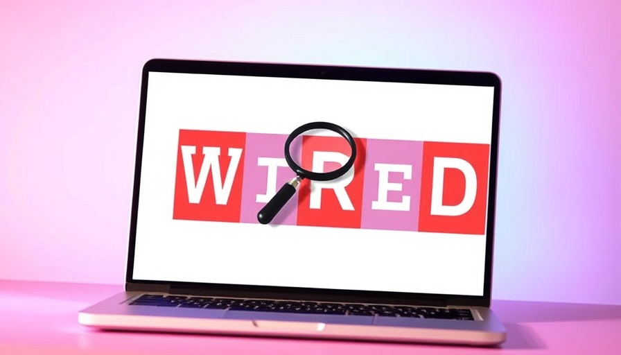 Digital graphic illustrating a search tool with 'WIRED' on a laptop screen, vibrant colors.