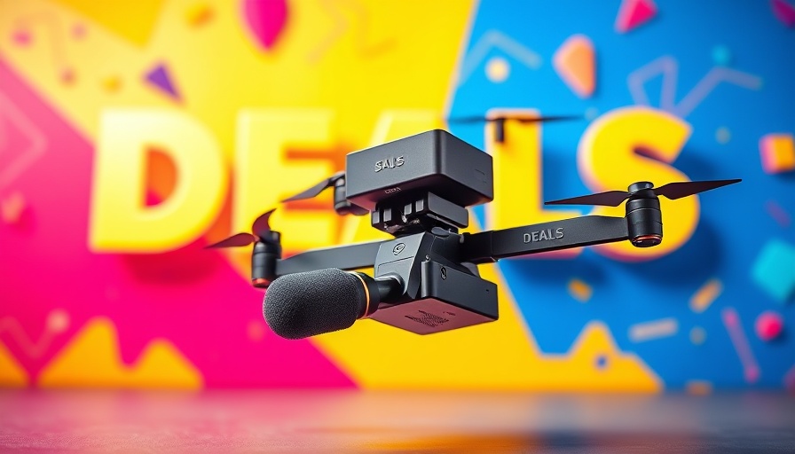 DJI Mic Mini Bundle components with a discount-themed background.
