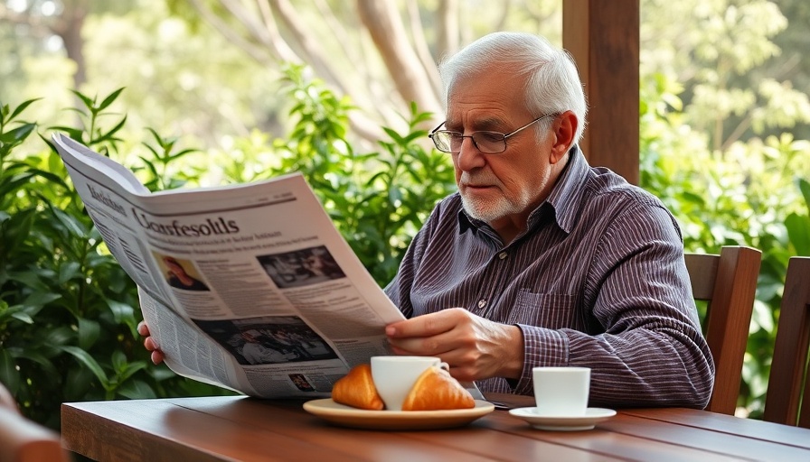 Elderly man enjoying breakfast, meal timing and longevity focus.
