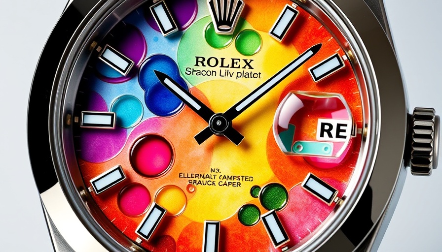 Luxurious 2020 Rolex Collection watch design with colorful dial.