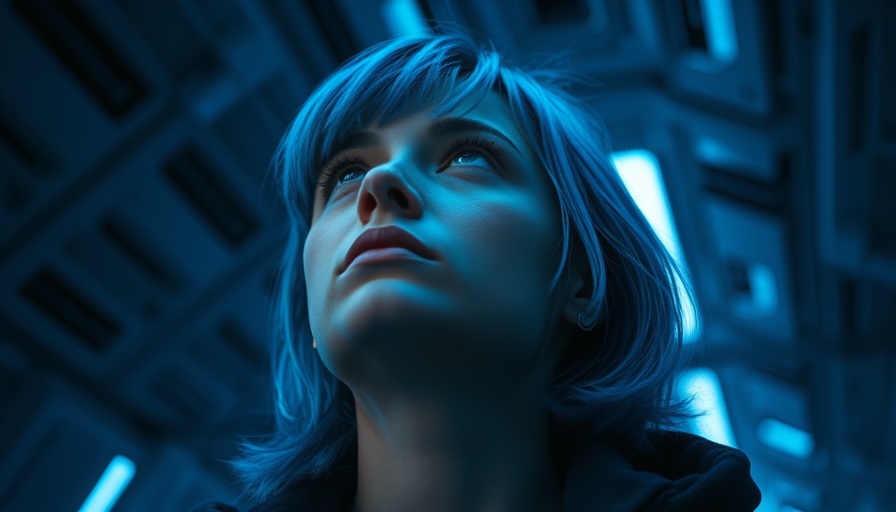 Person with blue hair in a futuristic setting, Ninja Trolls Mocking Viewer Count.