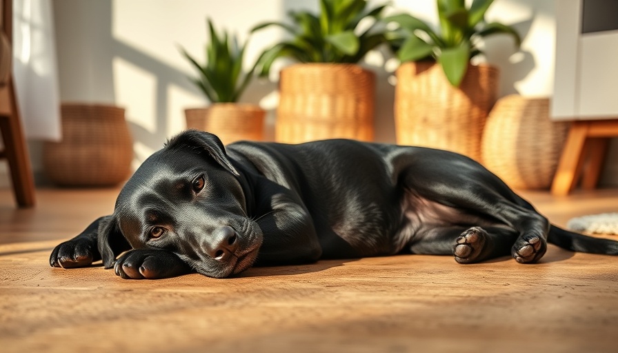 Sleek black dog on cork flooring in a cozy room, best flooring for dogs.