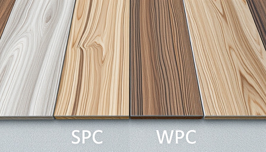SPC vs WPC flooring planks comparison showing different textures.