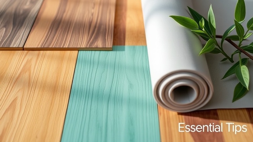 Colorful laminate flooring planks with underlayment for home improvement tips.